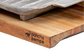 Bifera de Aluminio c/Base de Madera  Poncho Pampa