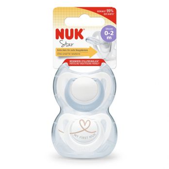 NUK Set de 2 Chupetes Star T0